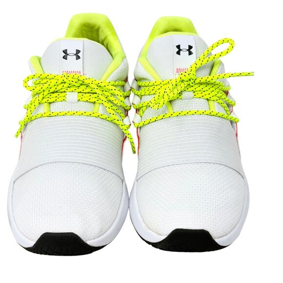 Under Armour White and Neon Yellow Sneakers - Picture 3 of 10
